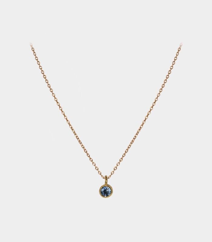 Julia Margaret Cameron - guldhalskæde med sky-blue topaz