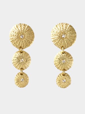 Athena - tredelte øreringe med aftryk fra søpindsvin