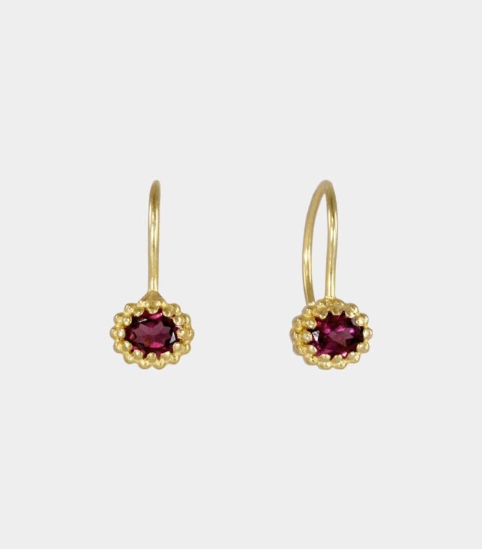 earring with nice garnet